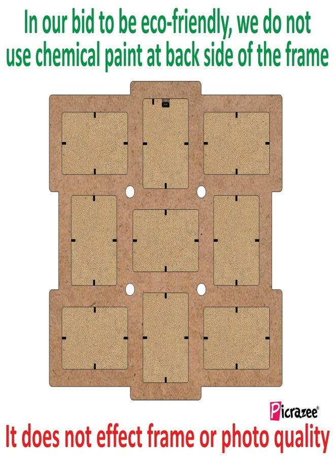 PICRAZEE إطار صور خشبي متعدد الصور من PICRAZEE، مناسب لأعياد الميلاد والذكرى السنوية وحفلات الانتقال إلى منزل جديد (9 صور، أسود، مقاس 23 × 23 بوصة) - Image 5